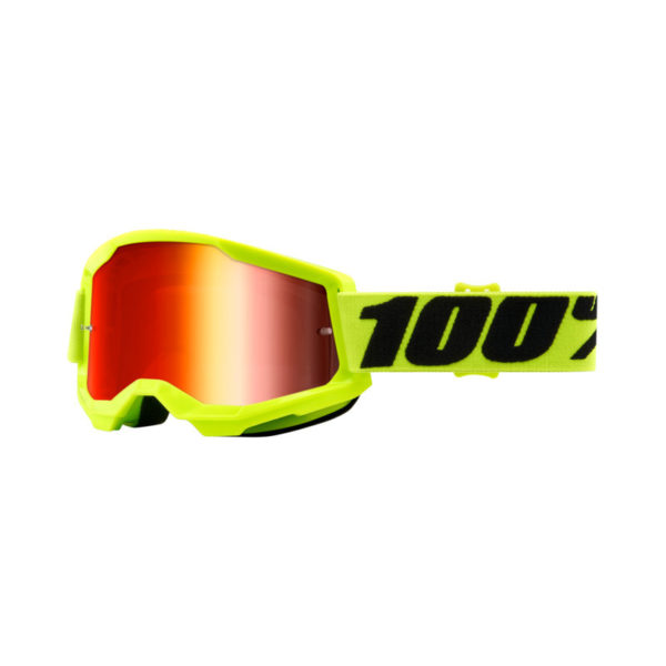 100% Strata 2 Goggle Yellow - Mirror Red